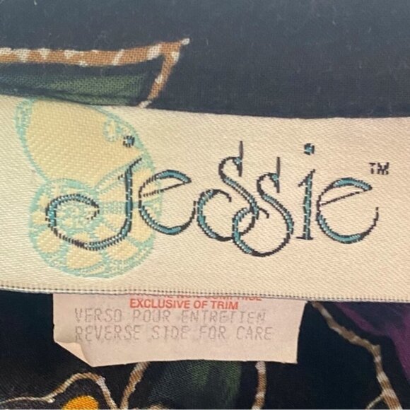 Y2K Jessie Rayon Collared Floral Long Sleeve Blouse Woman Large Dopamine Retro - Picture 8 of 11